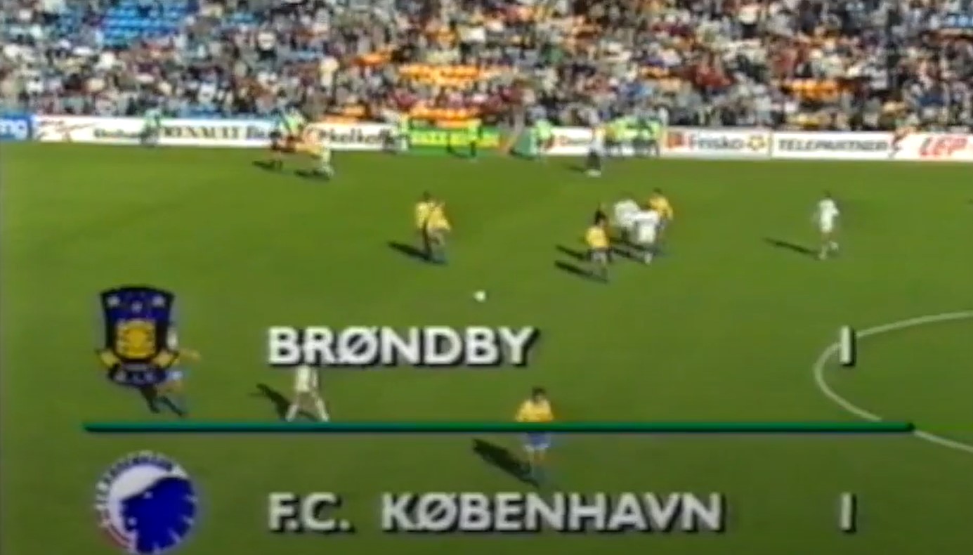 Billede fra det første derby nogensinde mellem Brøndby og FCK