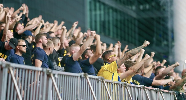 Brøndby-fans før derbyet imod fck den 1. september 2024.