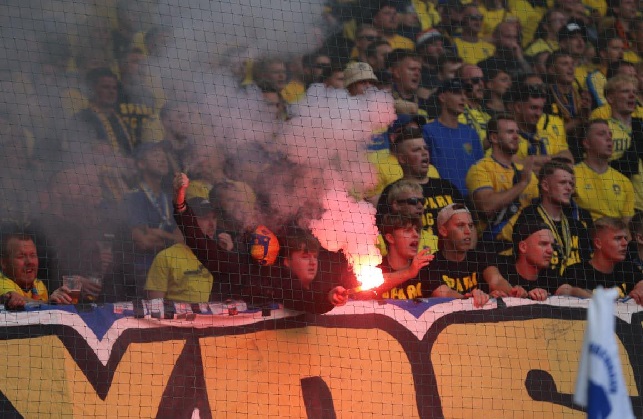 Brøndby-fans før derbyet imod fck den 1. september 2024.