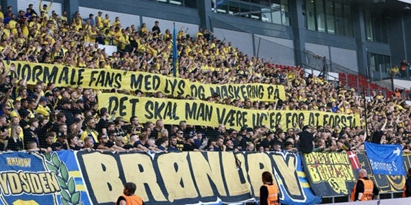 Brøndby-fans før derbyet imod fck den 1. september 2024.