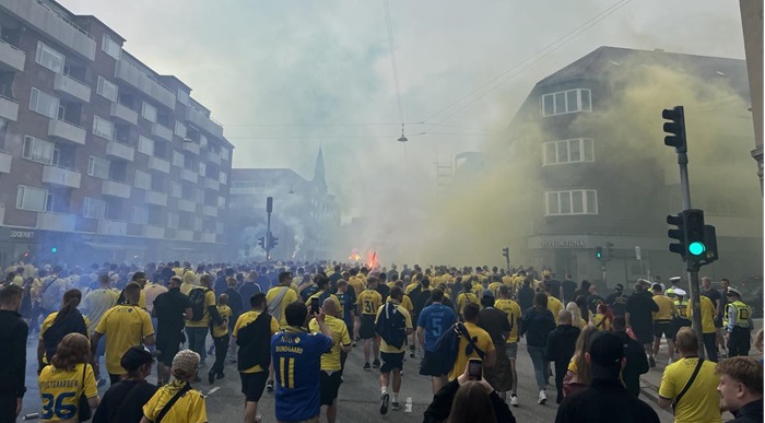 Brøndby-fans før derbyet imod fck den 1. september 2024.