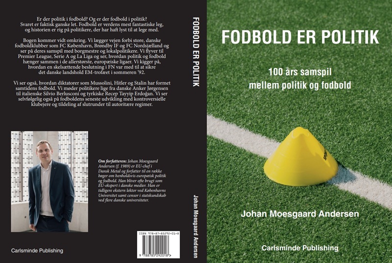 Bagside og forside fra Fodbold er politik: 100 års samspil mellem politik og fodbold.