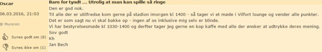 Citat fra Jan Bech Andersen på SSO