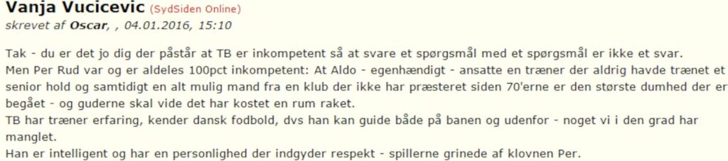 Citat fra Jan Bech Andersen på SSO