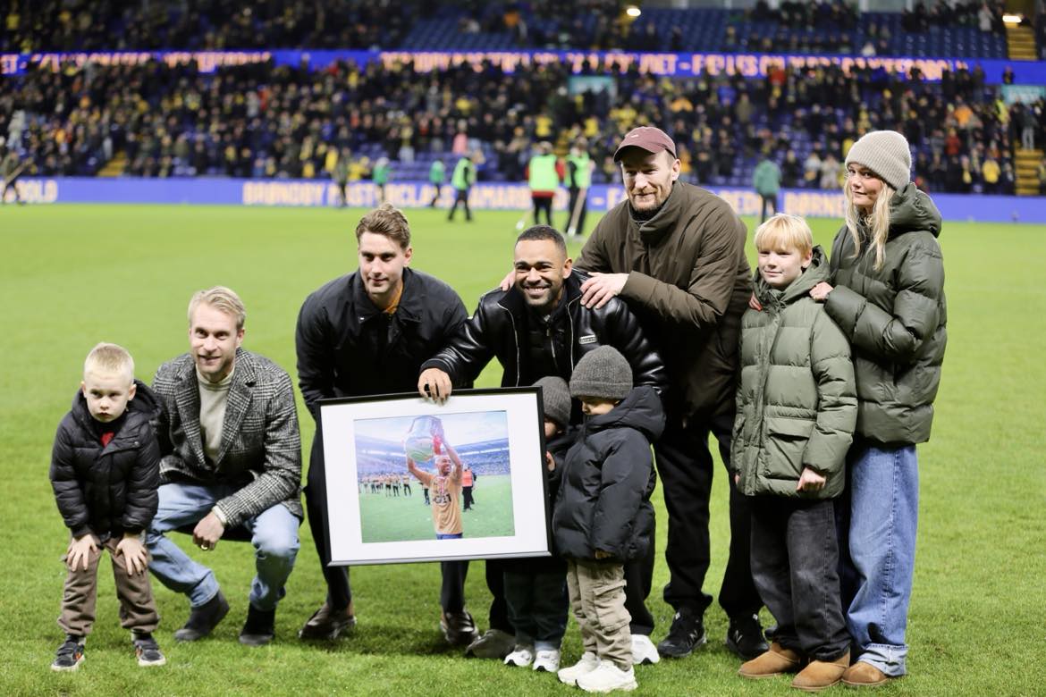 Johan Larsson, Andreas Maxsø, Kevin Mensah og Thomas Kahlenberg på Brøndby Stadion