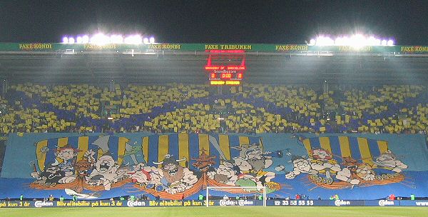 Brøndby tifo imod FC Barcelona i 2004