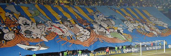 Brøndby tifo imod BArcelona