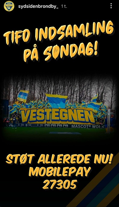 Indsamlingsbillede fra Brøndby Tifo
